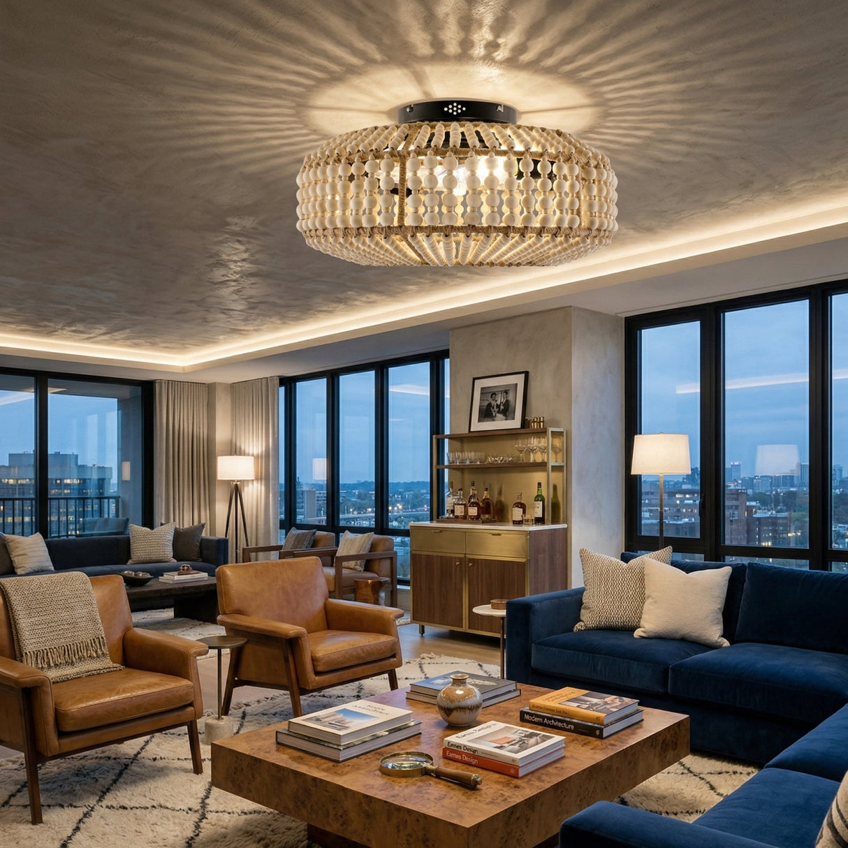 Modern European furniture - Wooden Beads 4-Light Chandelier - www.oroa.com