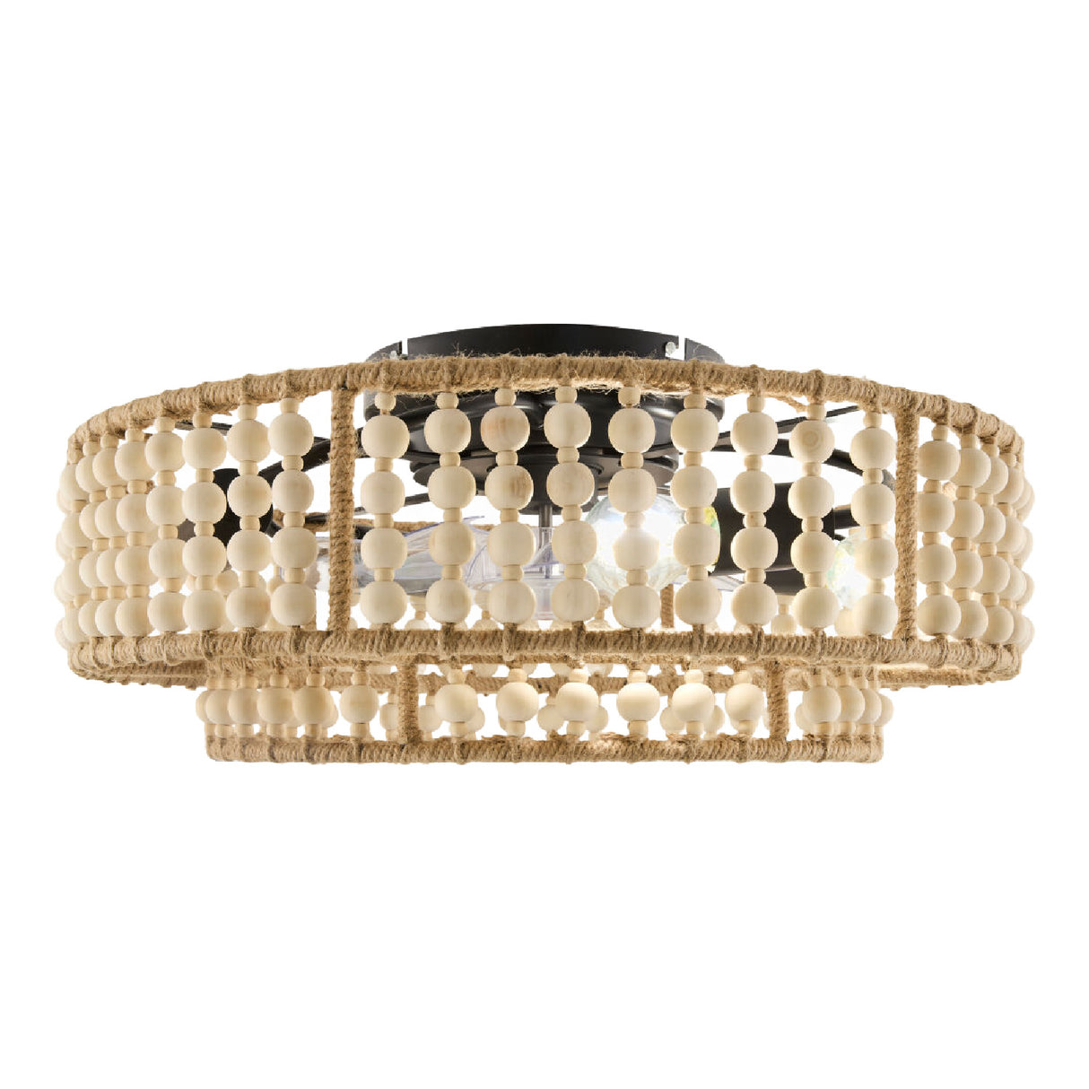 Modern European furniture - Wooden Beads 2-Tier Chandelier - www.oroa.com
