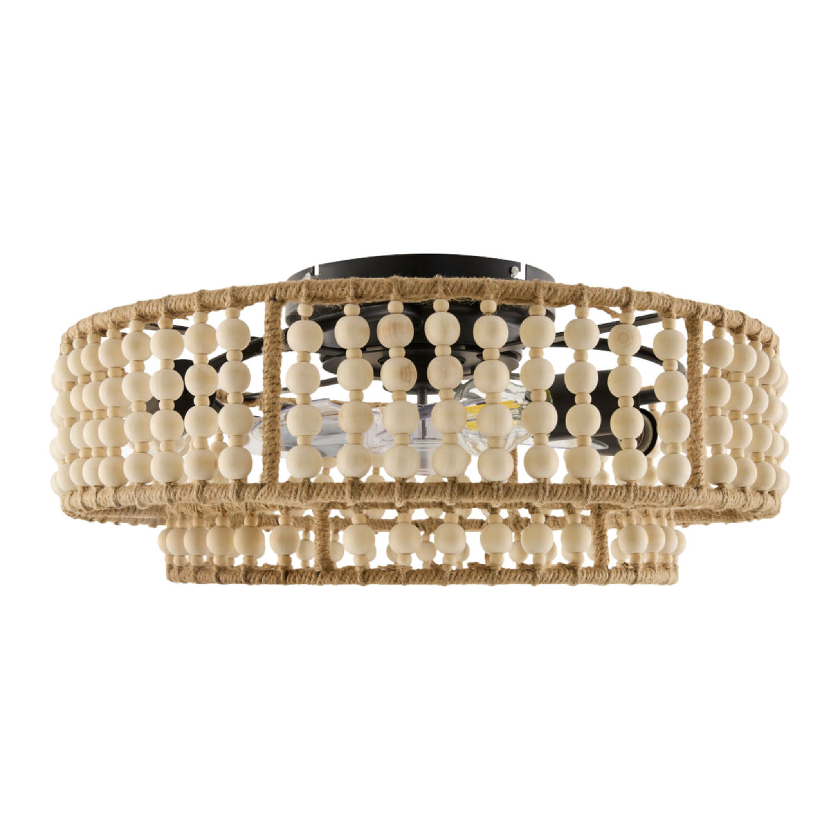Modern European furniture - Wooden Beads 2-Tier Chandelier - www.oroa.com