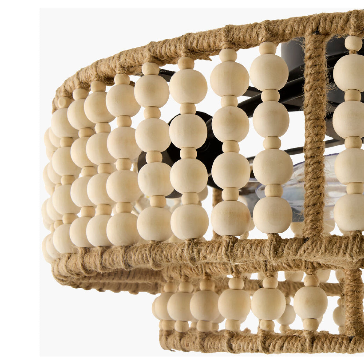 Modern European furniture - Wooden Beads 2-Tier Chandelier - www.oroa.com
