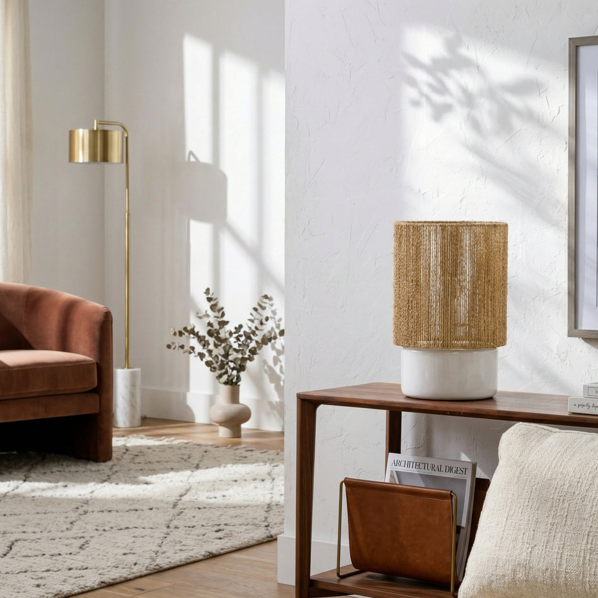 Modern European furniture - Beige Paper Accent Table Lamp - www.oroa.com
