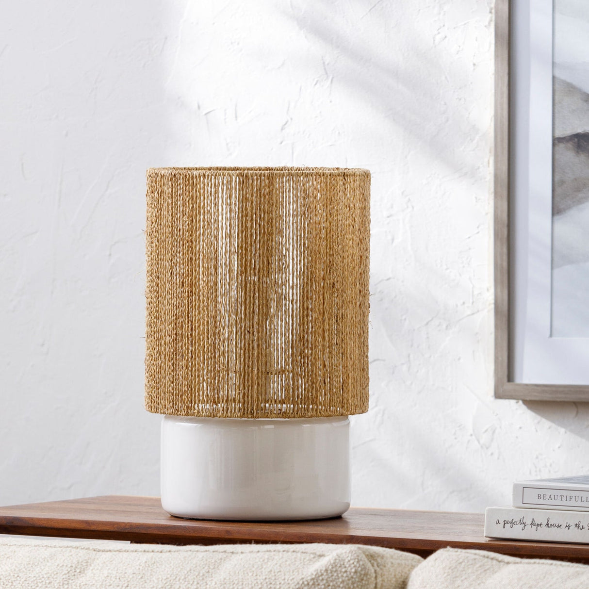 Modern European furniture - Beige Paper Accent Table Lamp - www.oroa.com