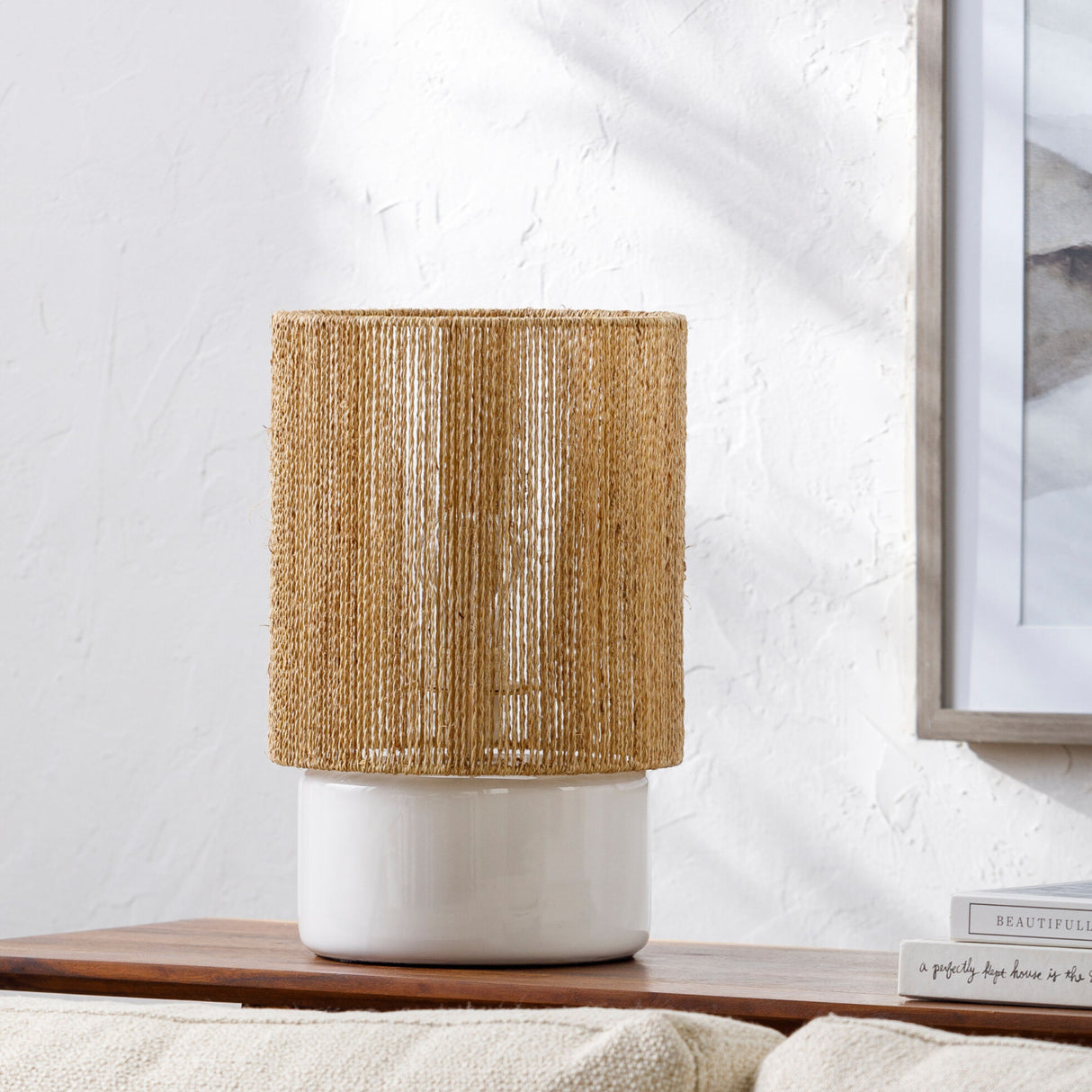 Modern European furniture - Beige Paper Accent Table Lamp - www.oroa.com