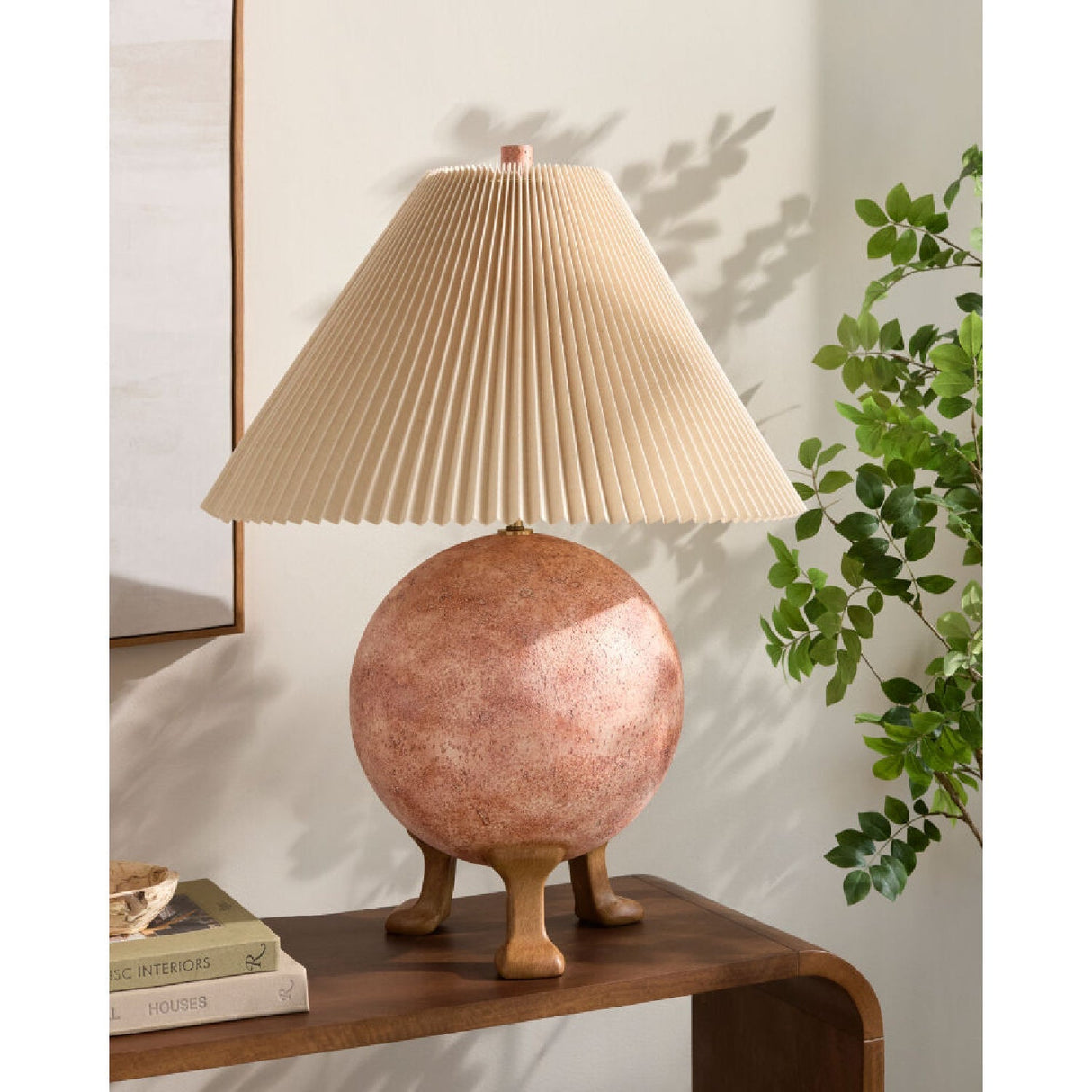 Modern European furniture - Pleated Linen Cement Table Lamp - www.oroa.com