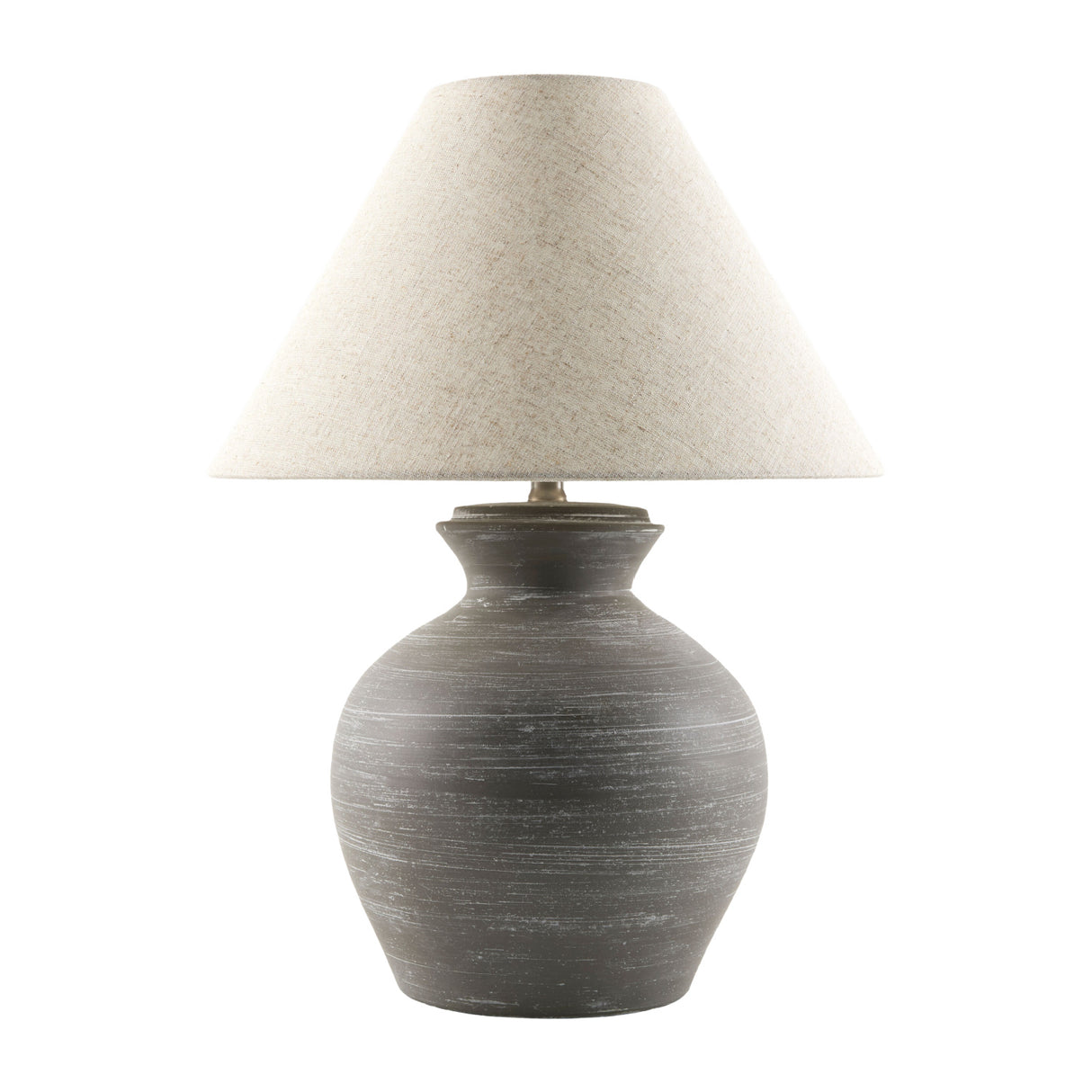 Modern European furniture - Gray Ceramic Linen Table Lamp - www.oroa.com