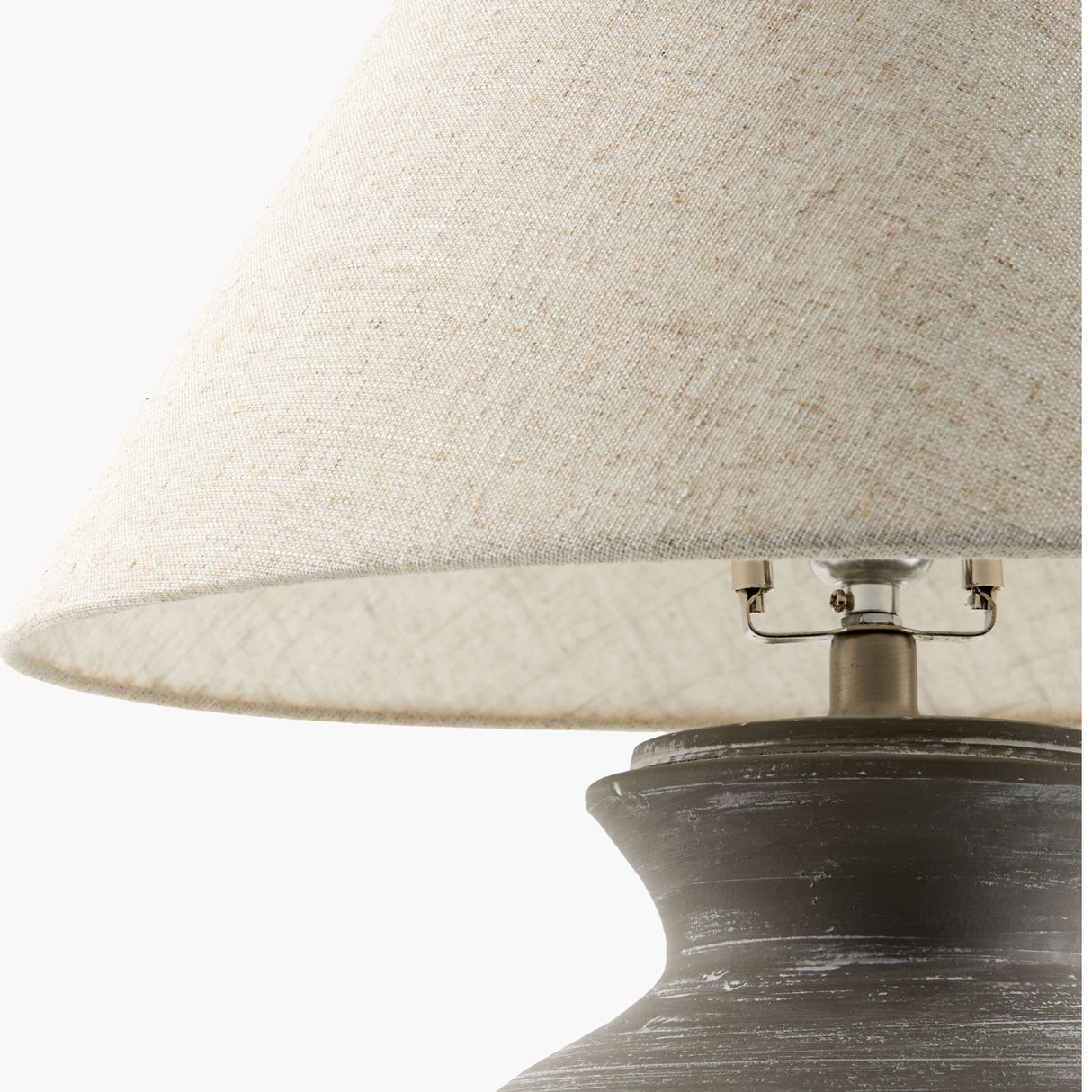 Modern European furniture - Gray Ceramic Linen Table Lamp - www.oroa.com