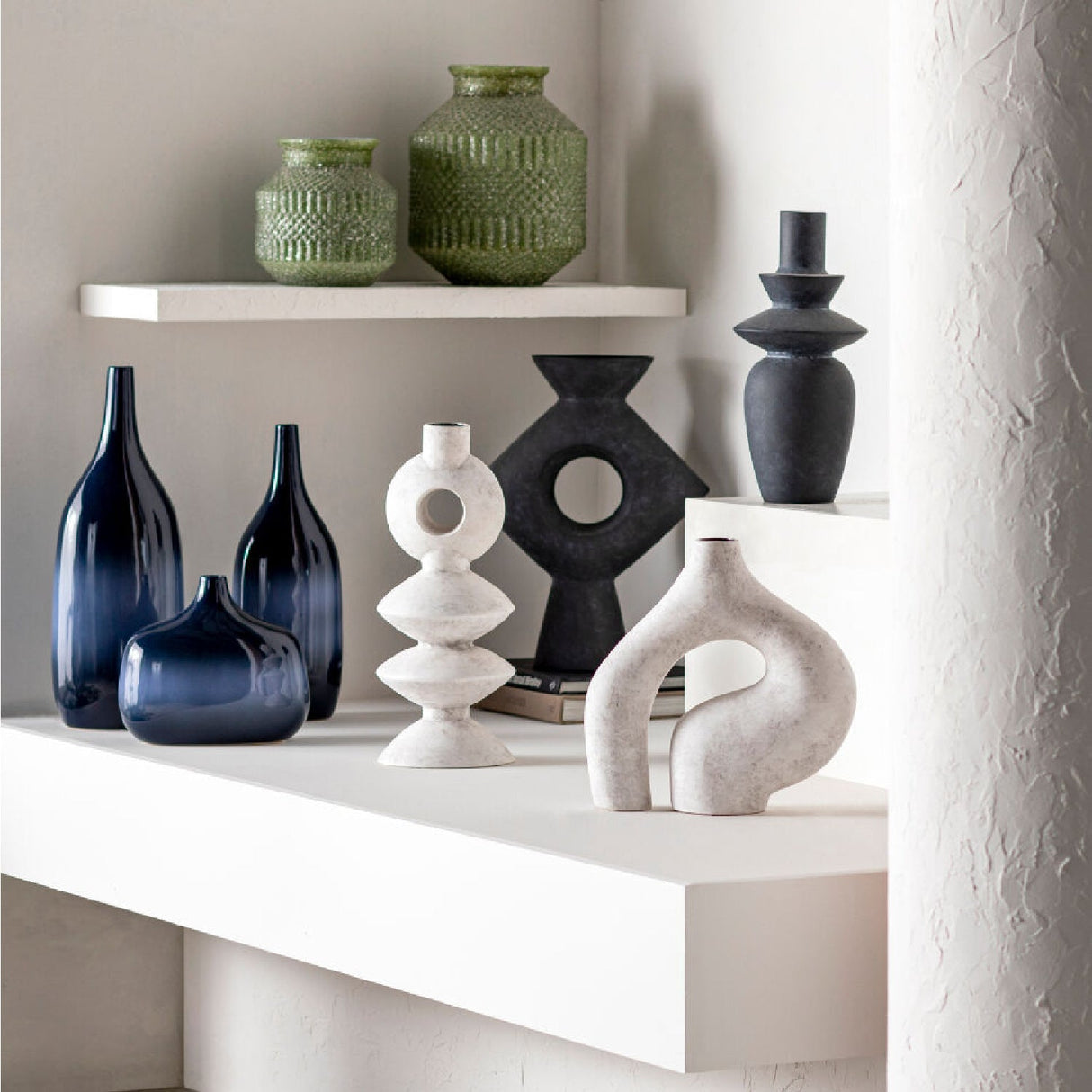 Modern European furniture - Matte Ceramic Geometrical Vase - www.oroa.com
