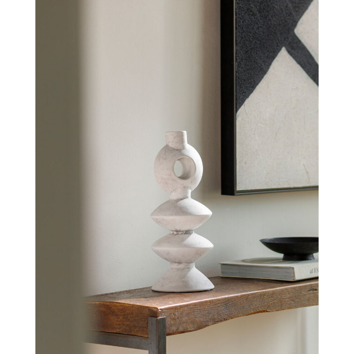 Modern European furniture - Matte Ceramic Geometrical Vase - www.oroa.com