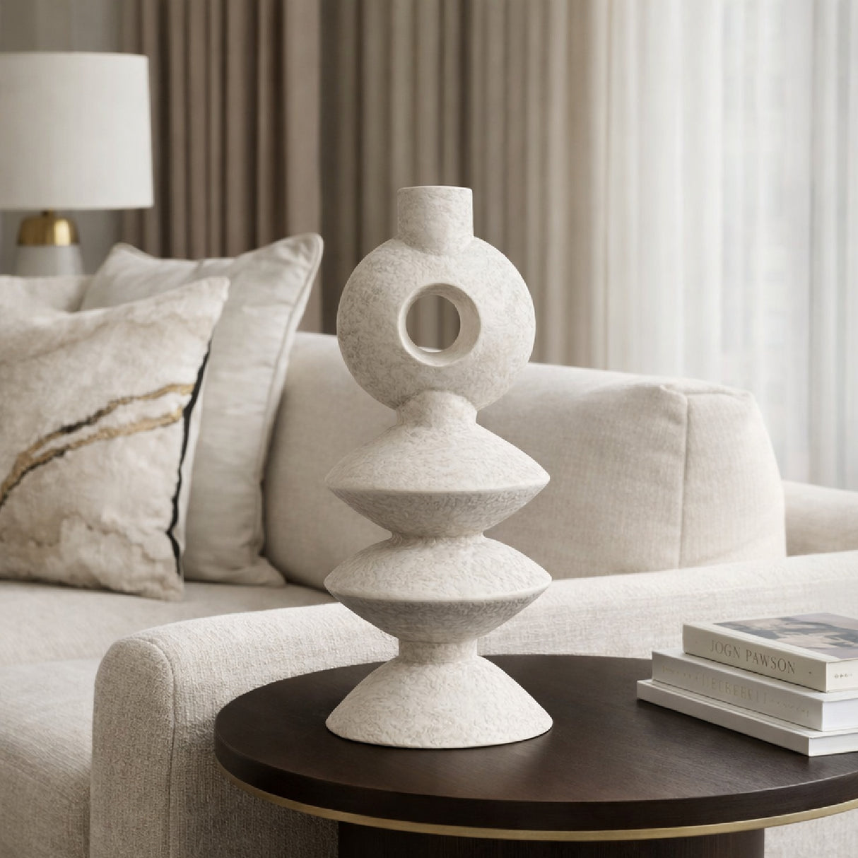 Modern European furniture - Matte Ceramic Geometrical Vase - www.oroa.com