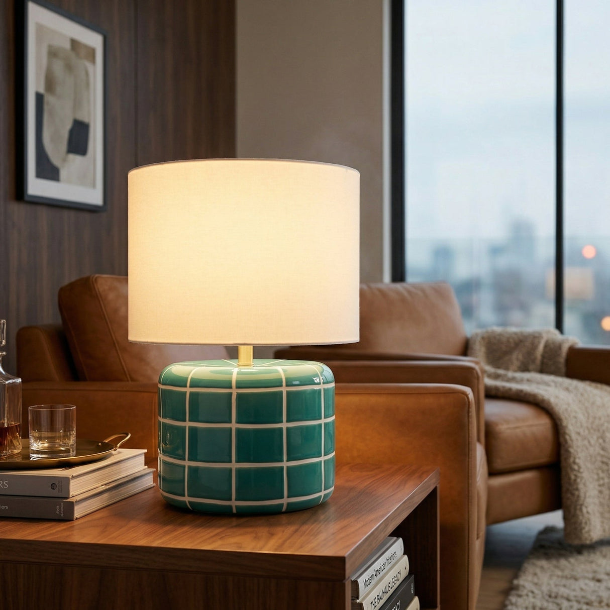 Modern European furniture - Blue Iron Base Table Lamp - www.oroa.com