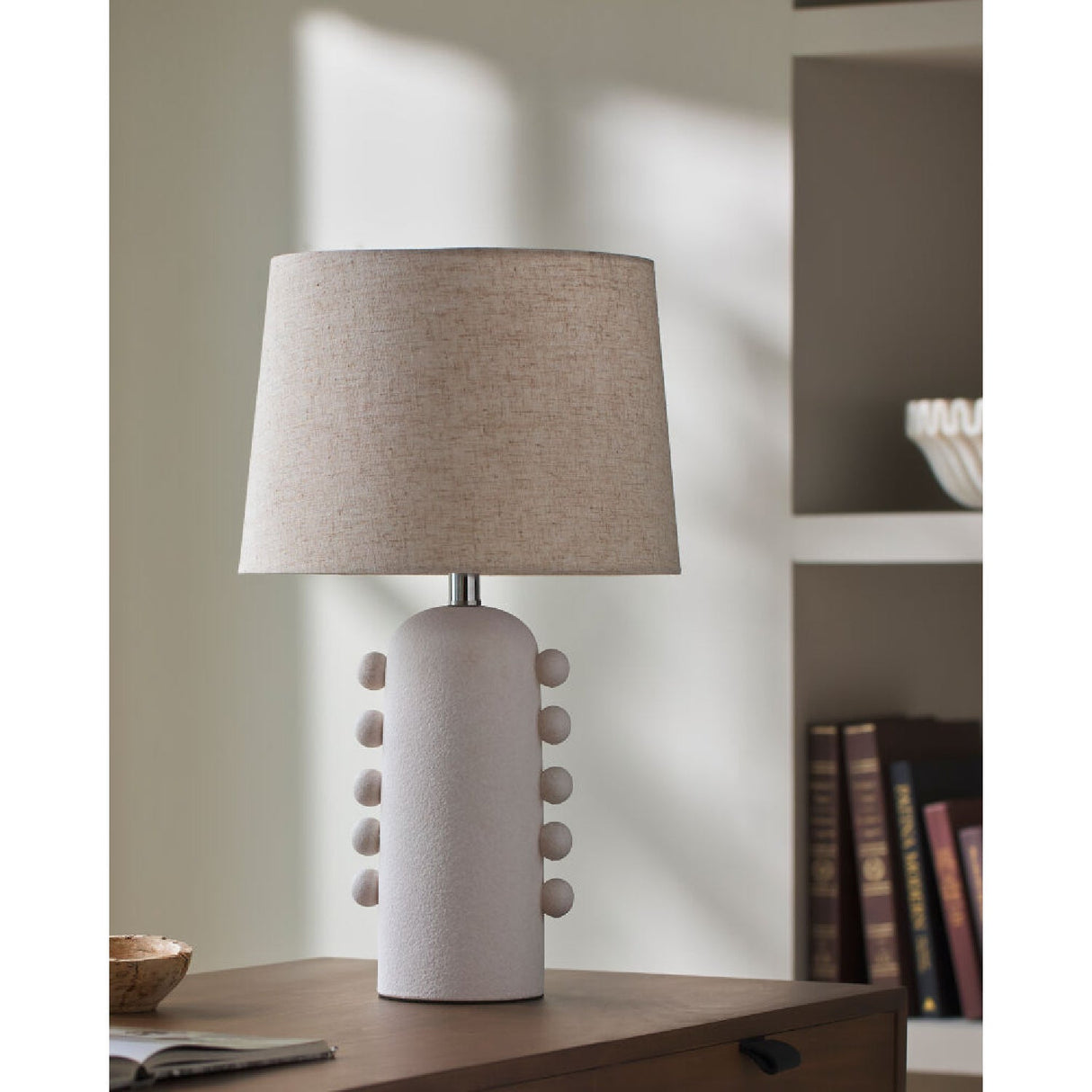Modern European furniture - Linen Glazed Ceramic Table Lamp - www.oroa.com