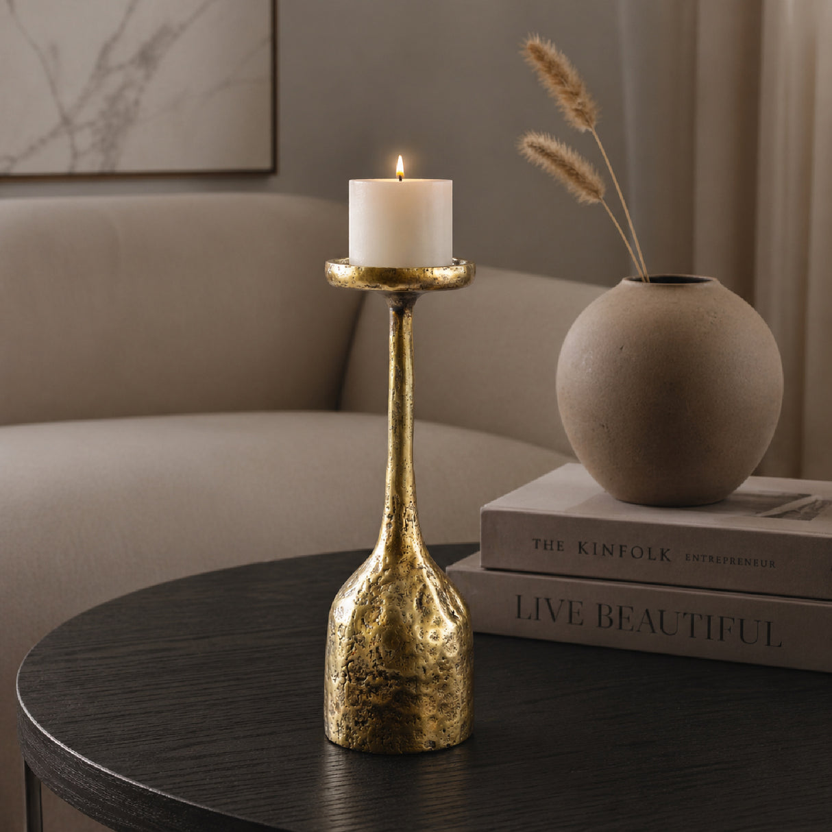 Modern European furniture - Antiqued Iron Candleholder S - www.oroa.com | Oroa.com