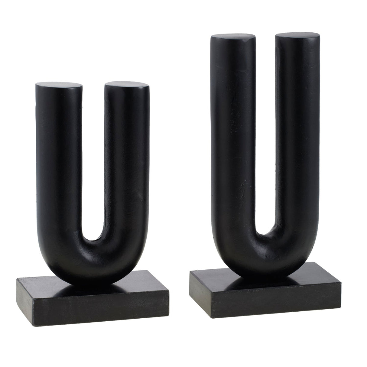 Modern European furniture - Black U-Shaped Sculpture Set (2) - www.oroa.com