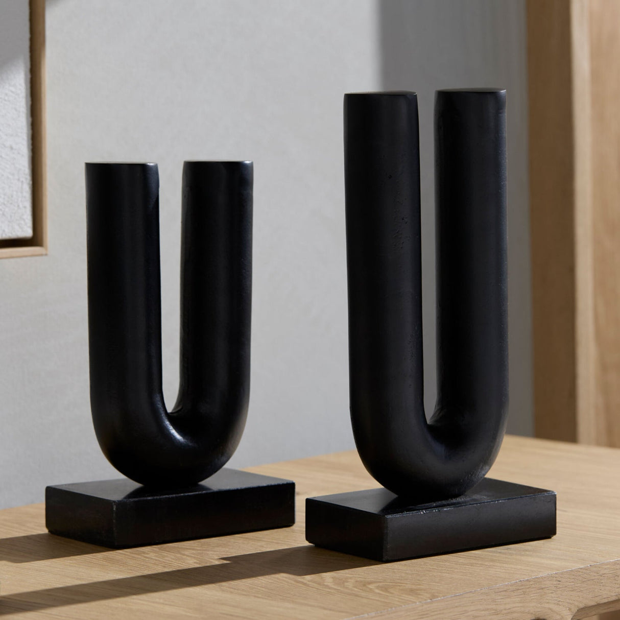 Modern European furniture - Black U-Shaped Sculpture Set (2) - www.oroa.com