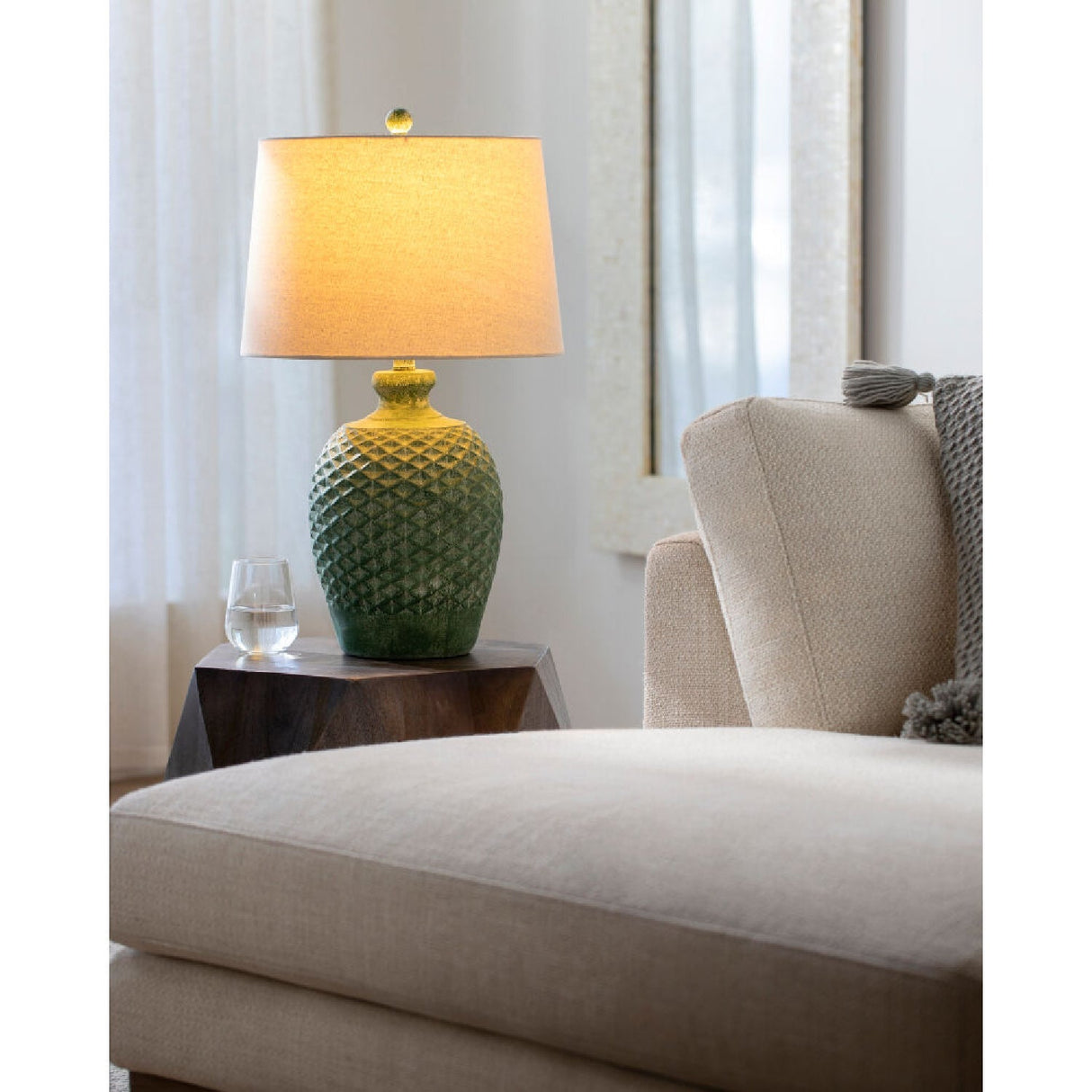 Modern European furniture - Green Cement Accent Table Lamp S - www.oroa.com