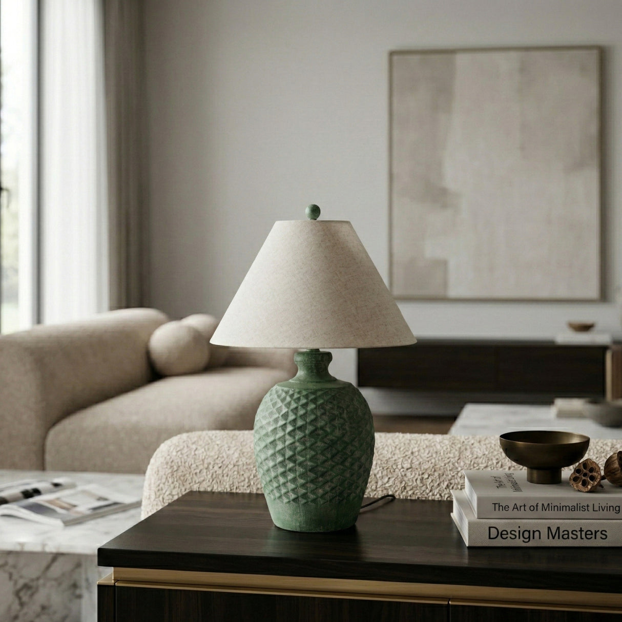 Green Cement Accent Table Lamp L | Oroa.com