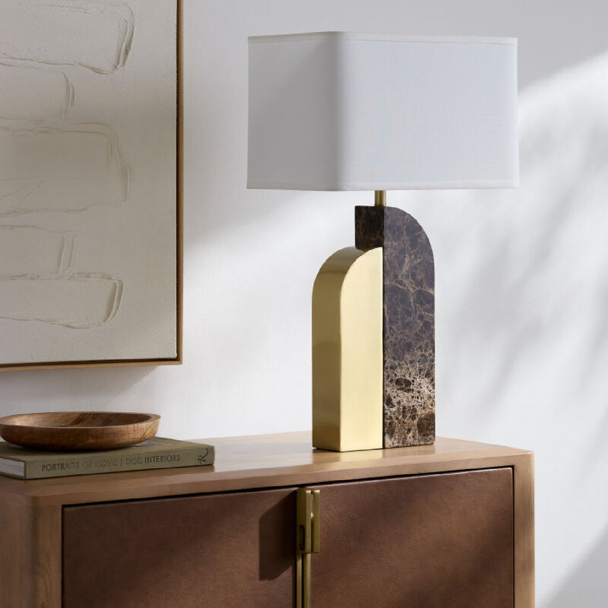 Modern European furniture - Black Marble Accent Table Lamp - www.oroa.com