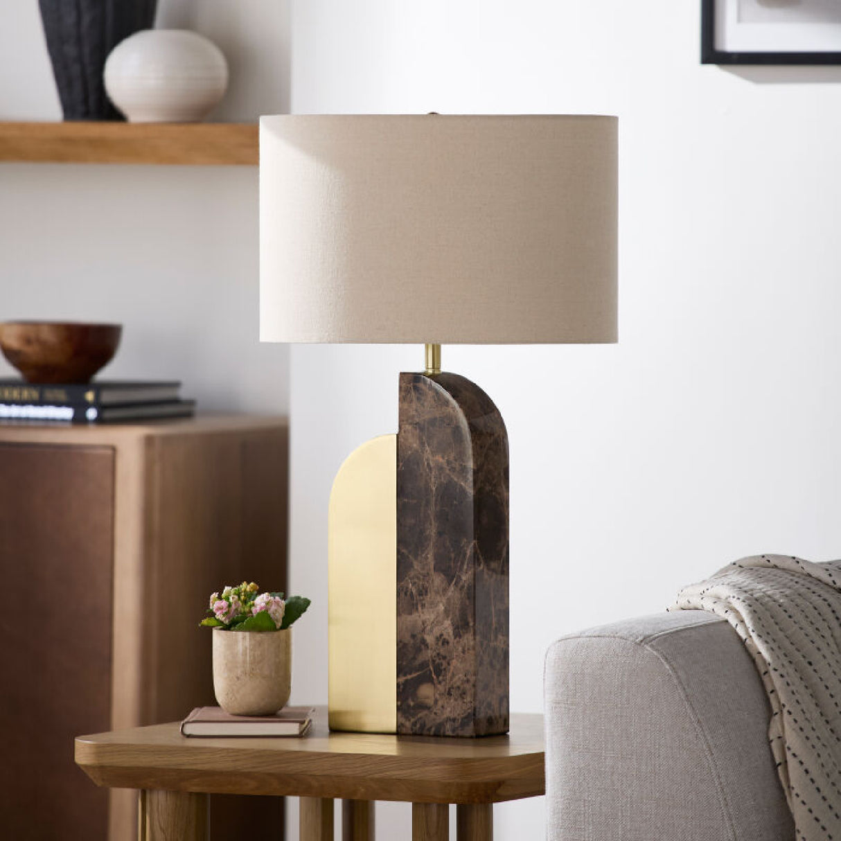 Modern European furniture - Black Marble Accent Table Lamp - www.oroa.com