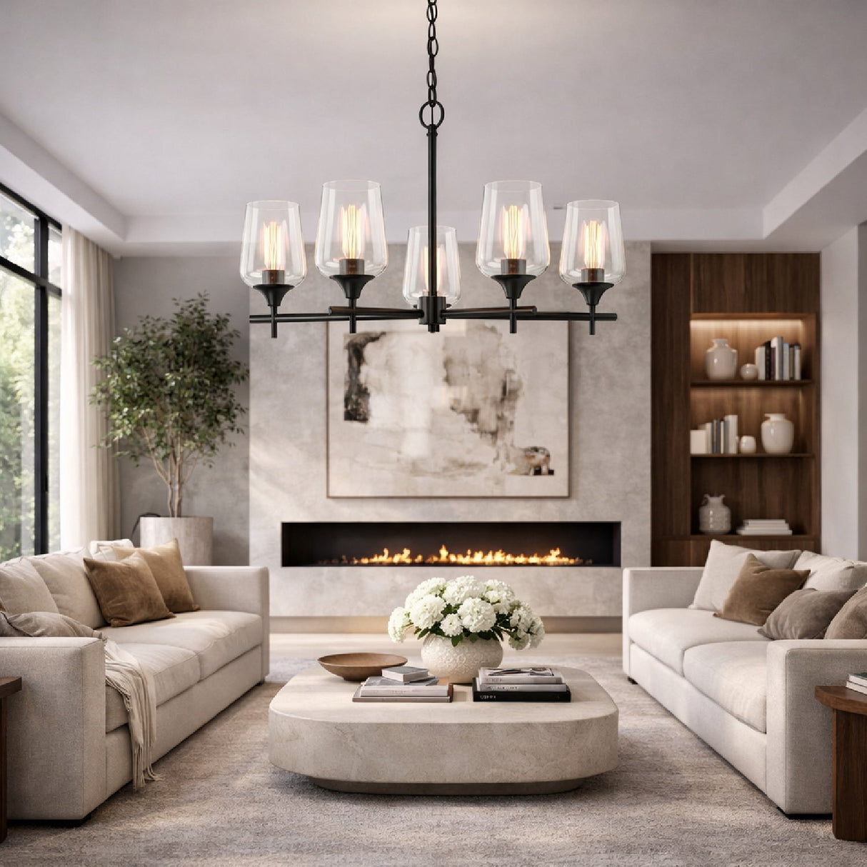 Modern European furniture - 5-Light Glass Chandelier - www.oroa.com