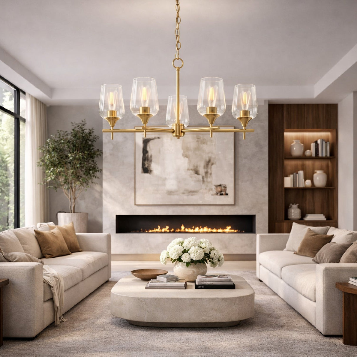 Modern European furniture - 5-Light Glass Chandelier - www.oroa.com