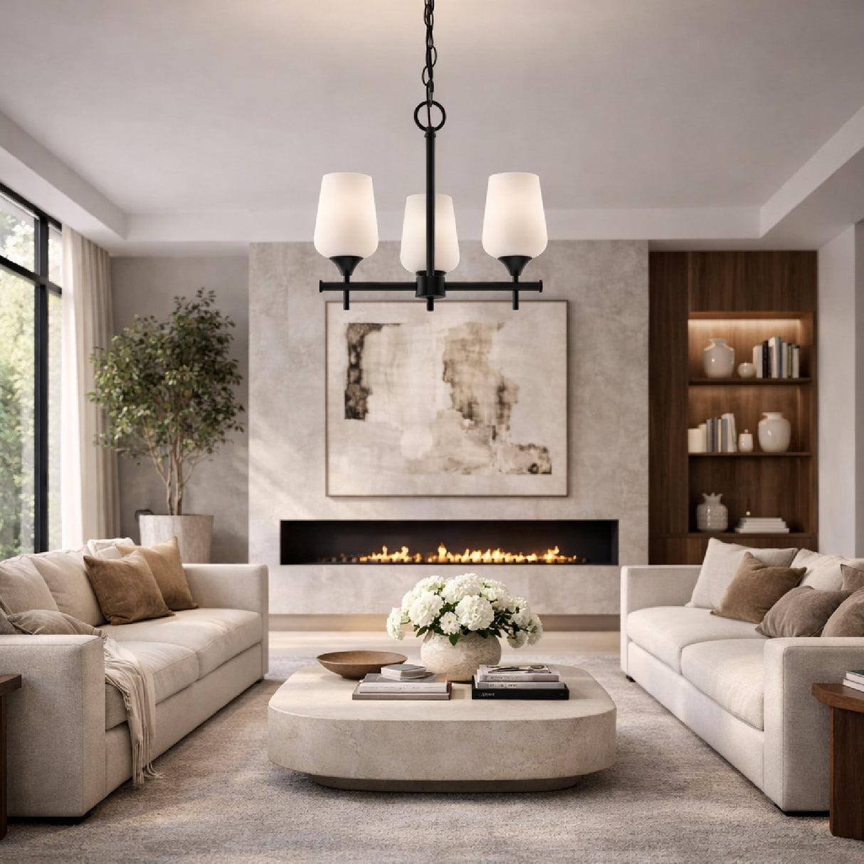 Modern European furniture - Glass 3-Light Chandelier - www.oroa.com