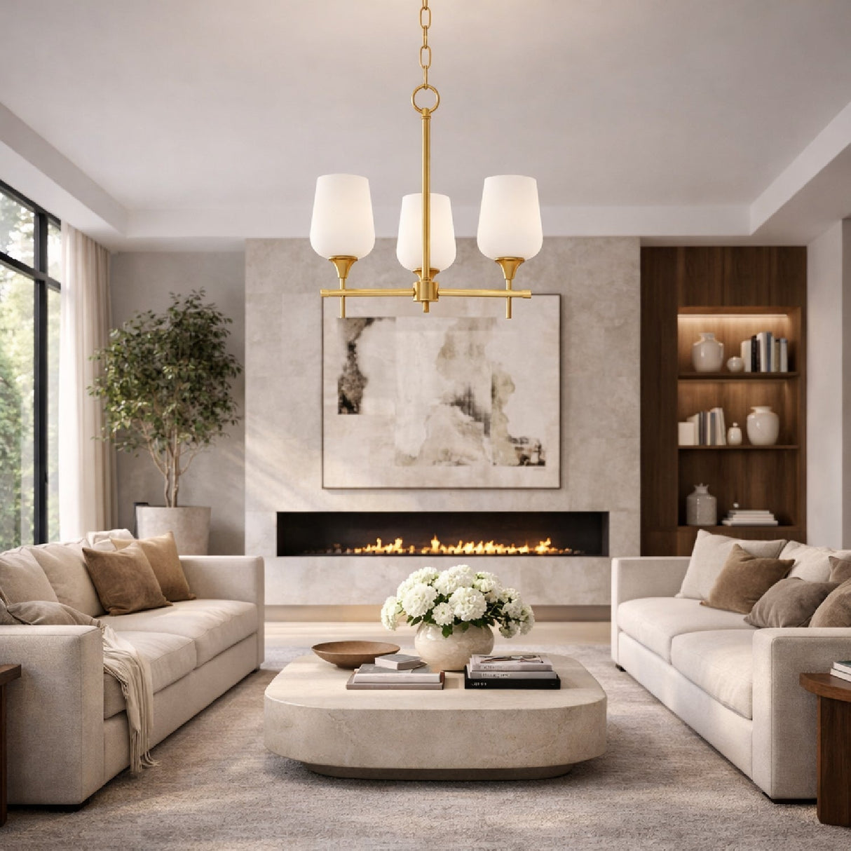 Modern European furniture - Glass 3-Light Chandelier - www.oroa.com
