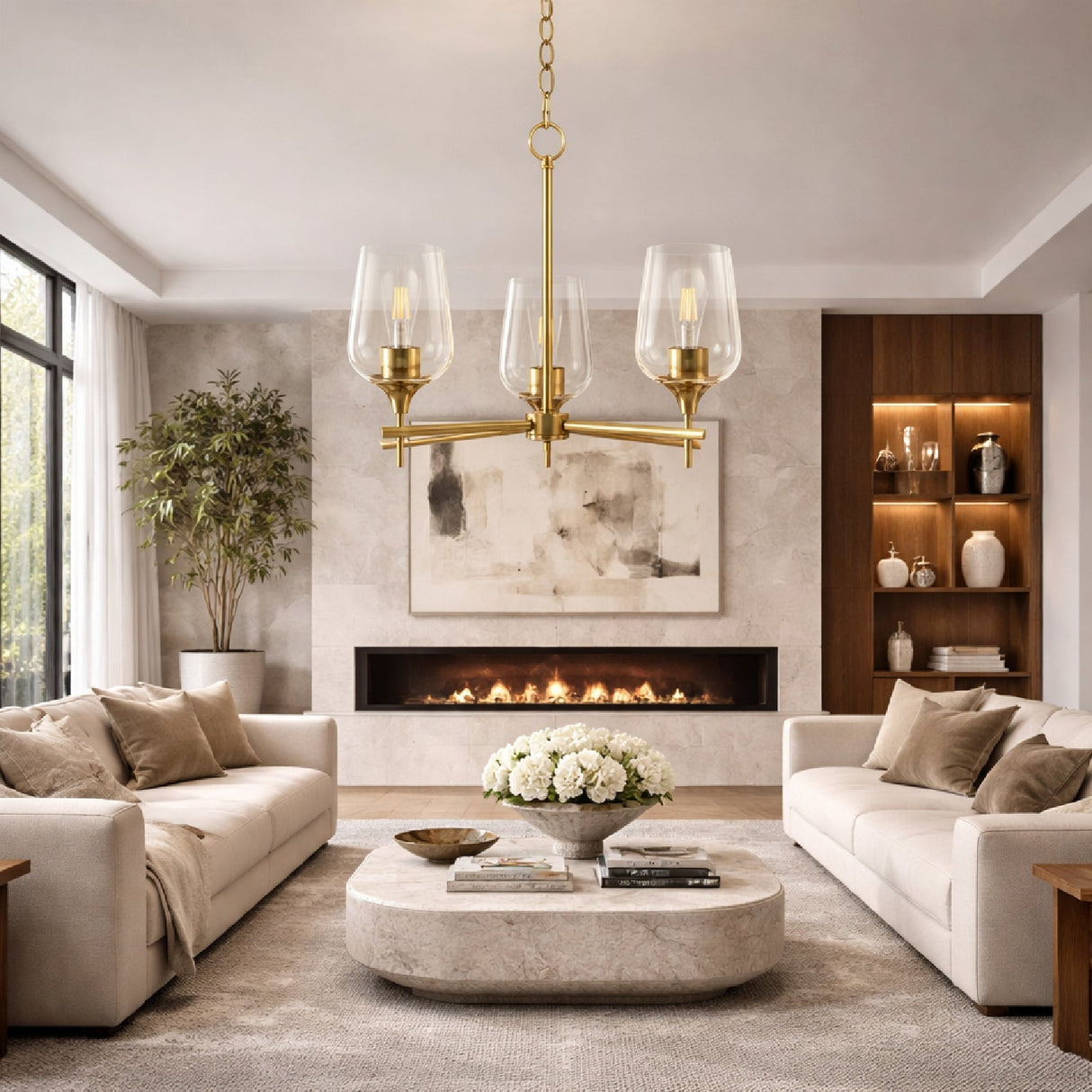 Modern European furniture - Glass 3-Light Chandelier - www.oroa.com