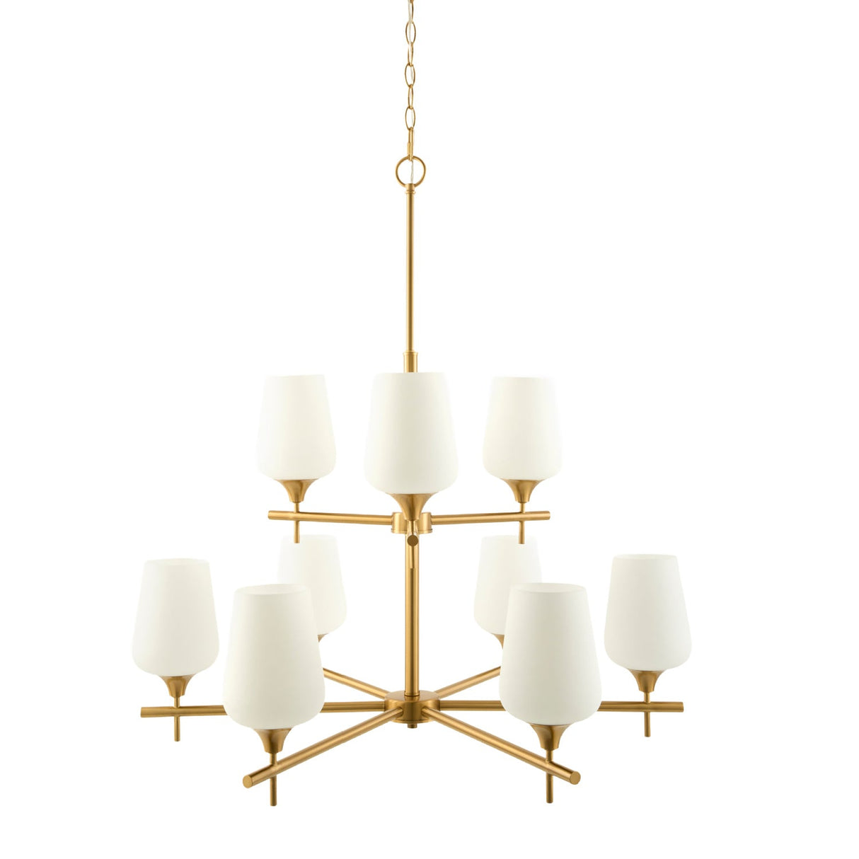 Modern European furniture - White Glass 9-Light Chandelier - www.oroa.com