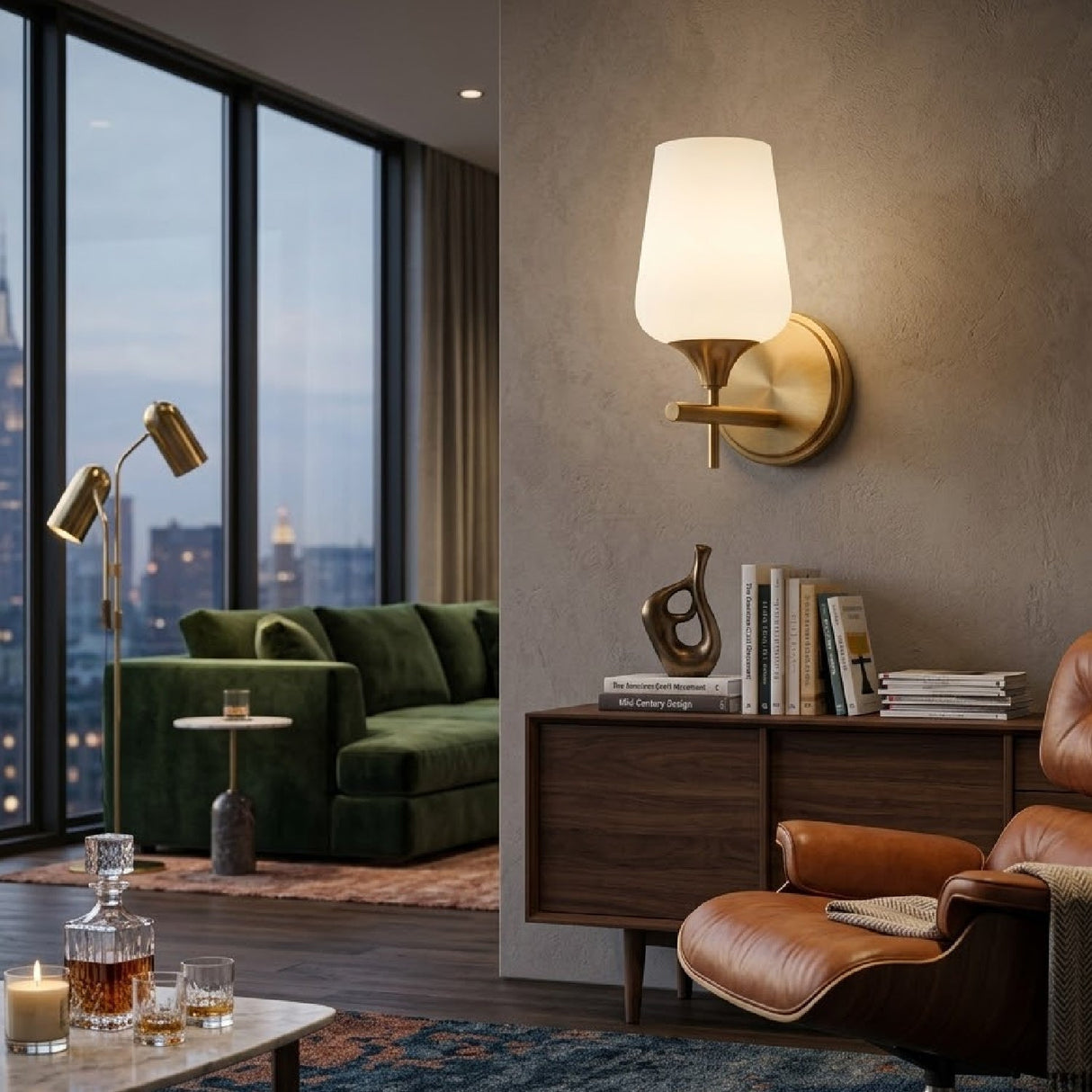 Modern European furniture - Glass Shade Wall Lamp - www.oroa.com