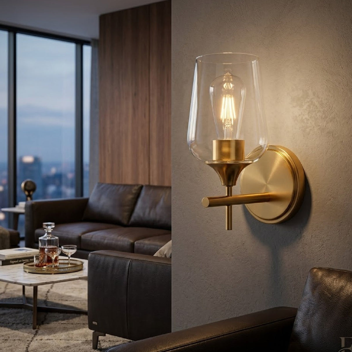 Modern European furniture - Glass Shade Wall Lamp - www.oroa.com
