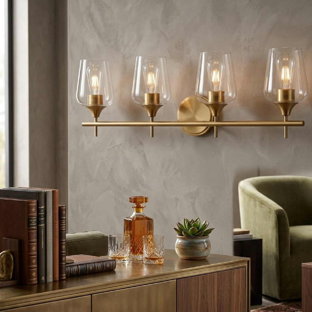 Modern European furniture - Glass Shade Wall Lamp - www.oroa.com