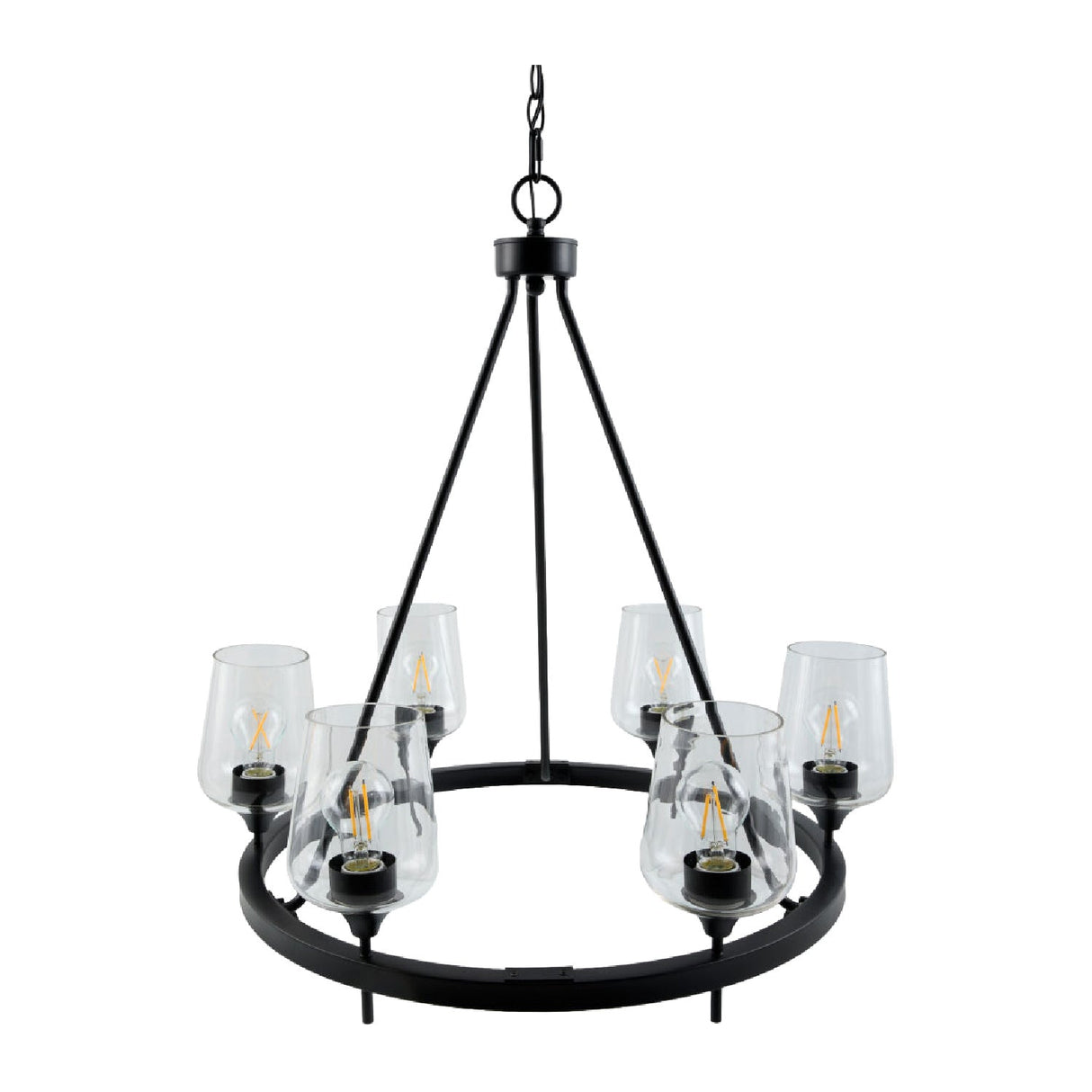 Modern European furniture - Iron Ring Glass Chandelier - www.oroa.com