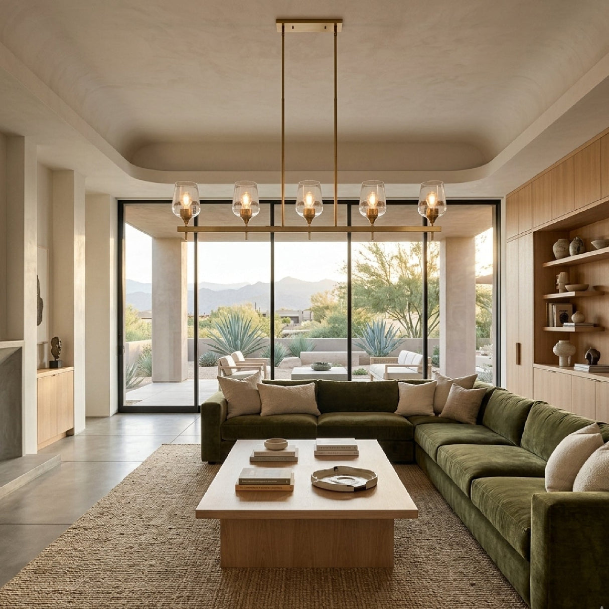 Modern European furniture - Glass 5-Light Linear Chandelier - www.oroa.com