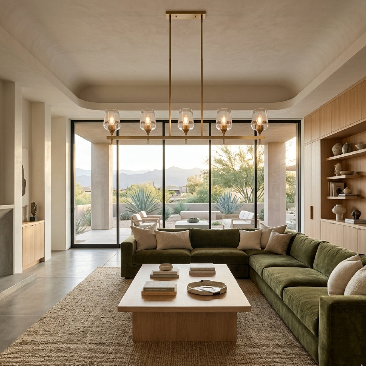 Glass 5-Light Linear Chandelier | Oroa.com