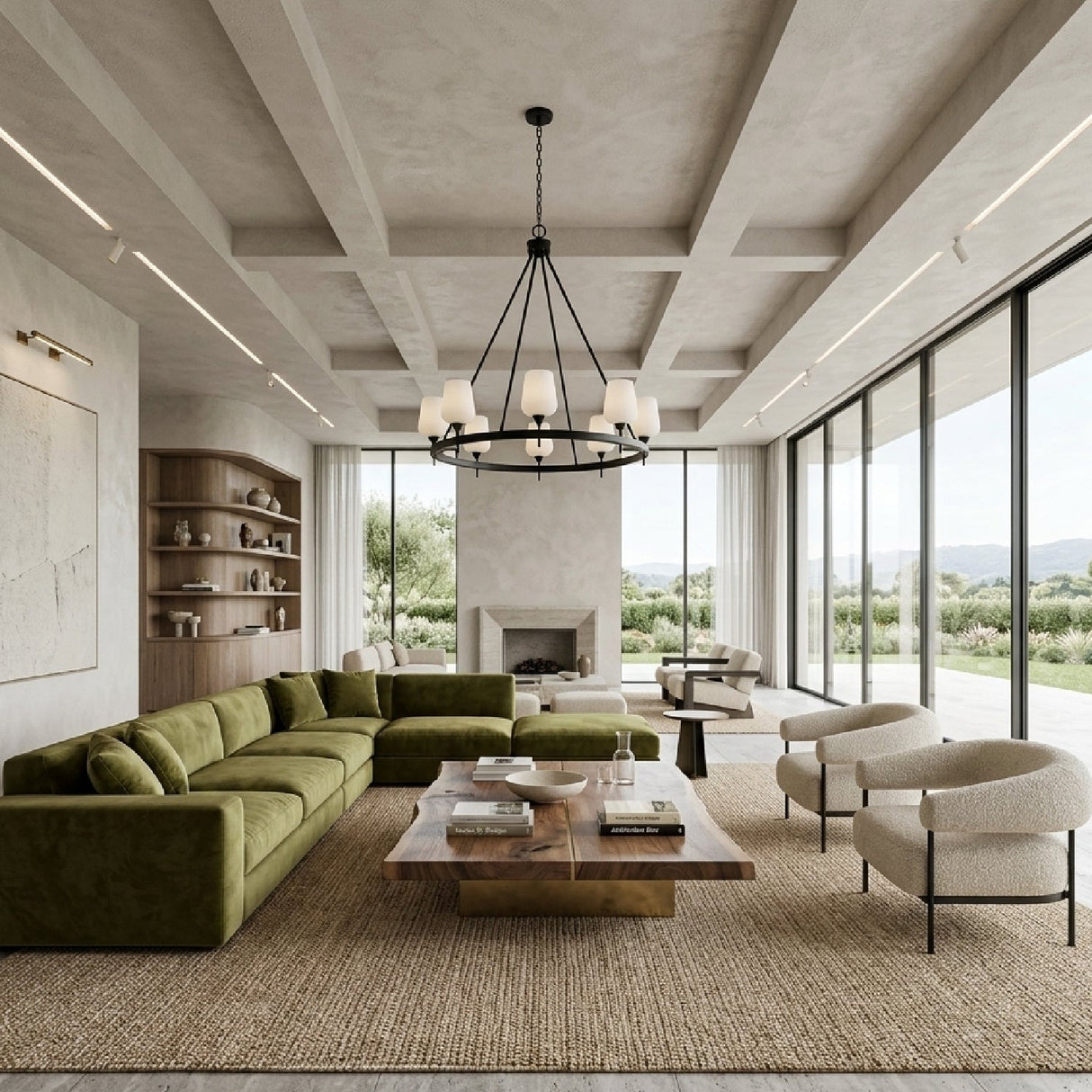 Modern European furniture - Iron Ring Glass Chandelier - www.oroa.com