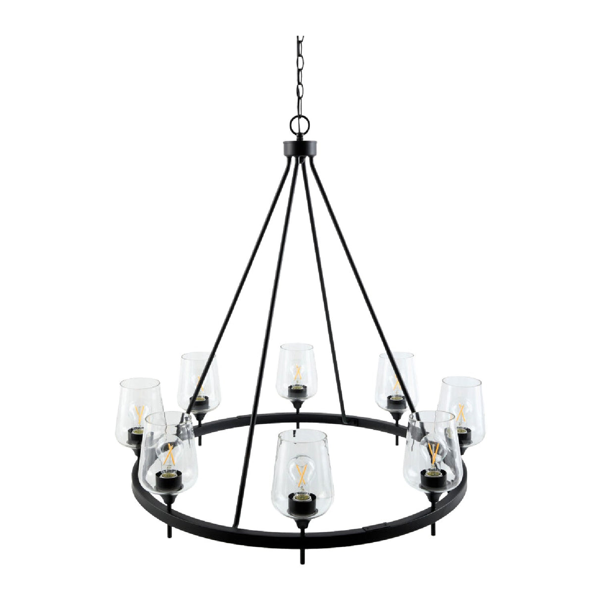 Modern European furniture - Iron Ring Glass Chandelier - www.oroa.com