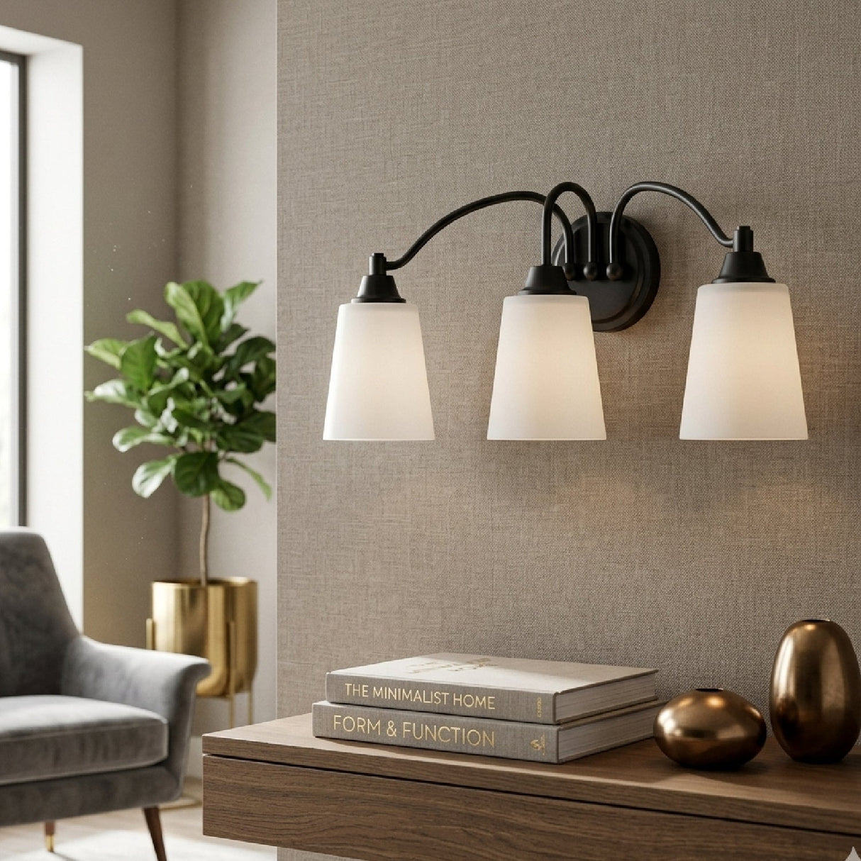 Modern European furniture - Glass Shades 3-Light Wall Lamp - www.oroa.com