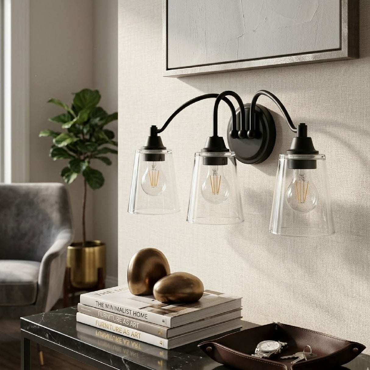 Modern European furniture - Glass Shades 3-Light Wall Lamp - www.oroa.com