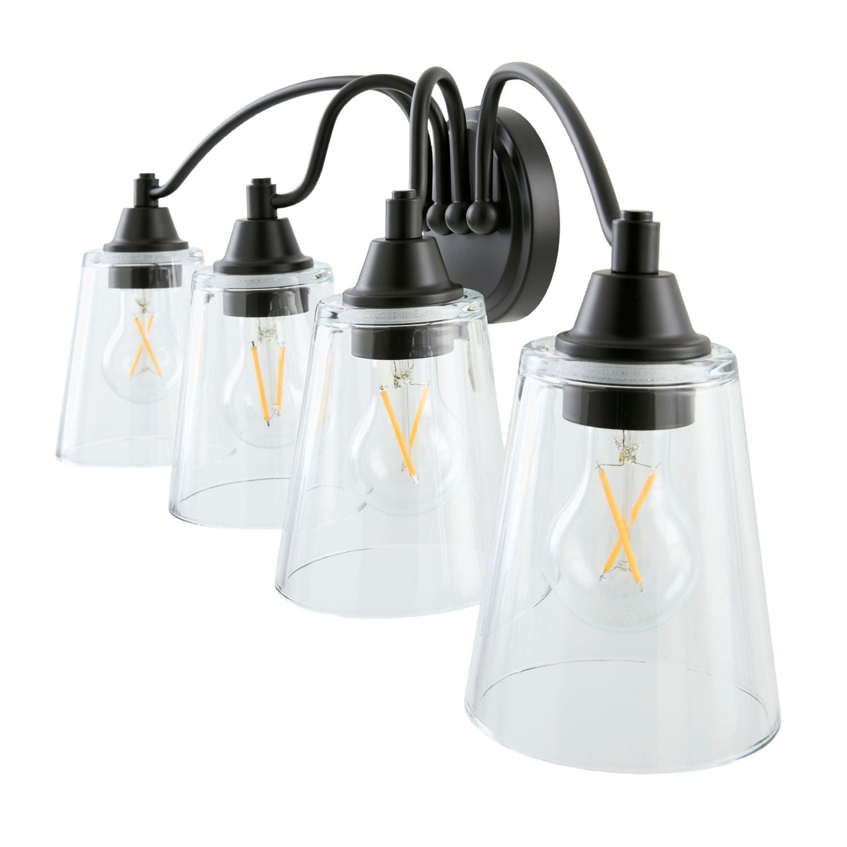 Modern European furniture - Clear Glass 4-Light Wall Lamp - www.oroa.com