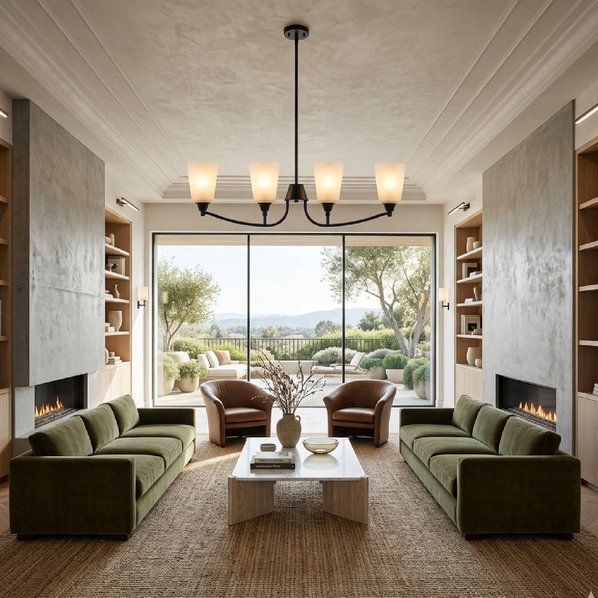 Modern European furniture - Glass Shades 4-Light Chandelier - www.oroa.com
