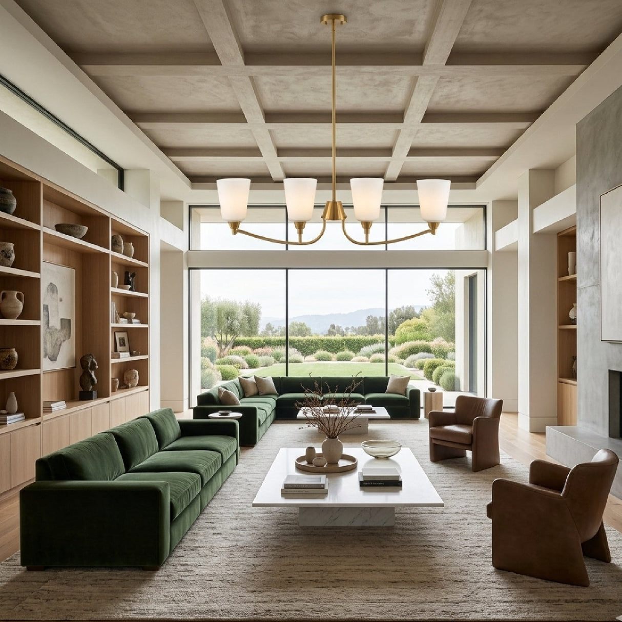 Modern European furniture - Glass Shades 4-Light Chandelier - www.oroa.com