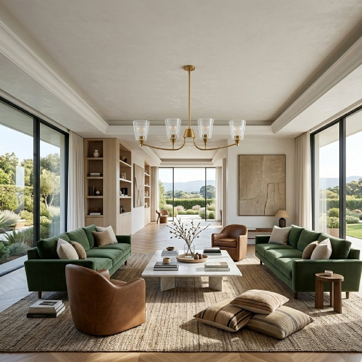 Modern European furniture - Glass Shades 4-Light Chandelier - www.oroa.com