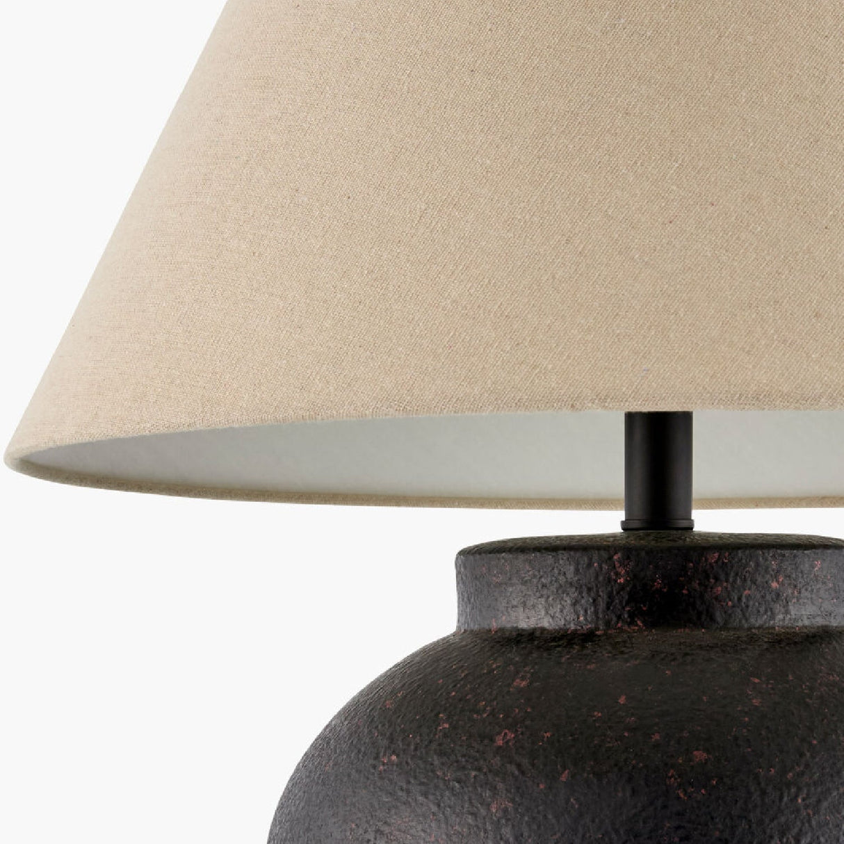 Modern European furniture - Ceramic Beige Linen Table Lamp - www.oroa.com