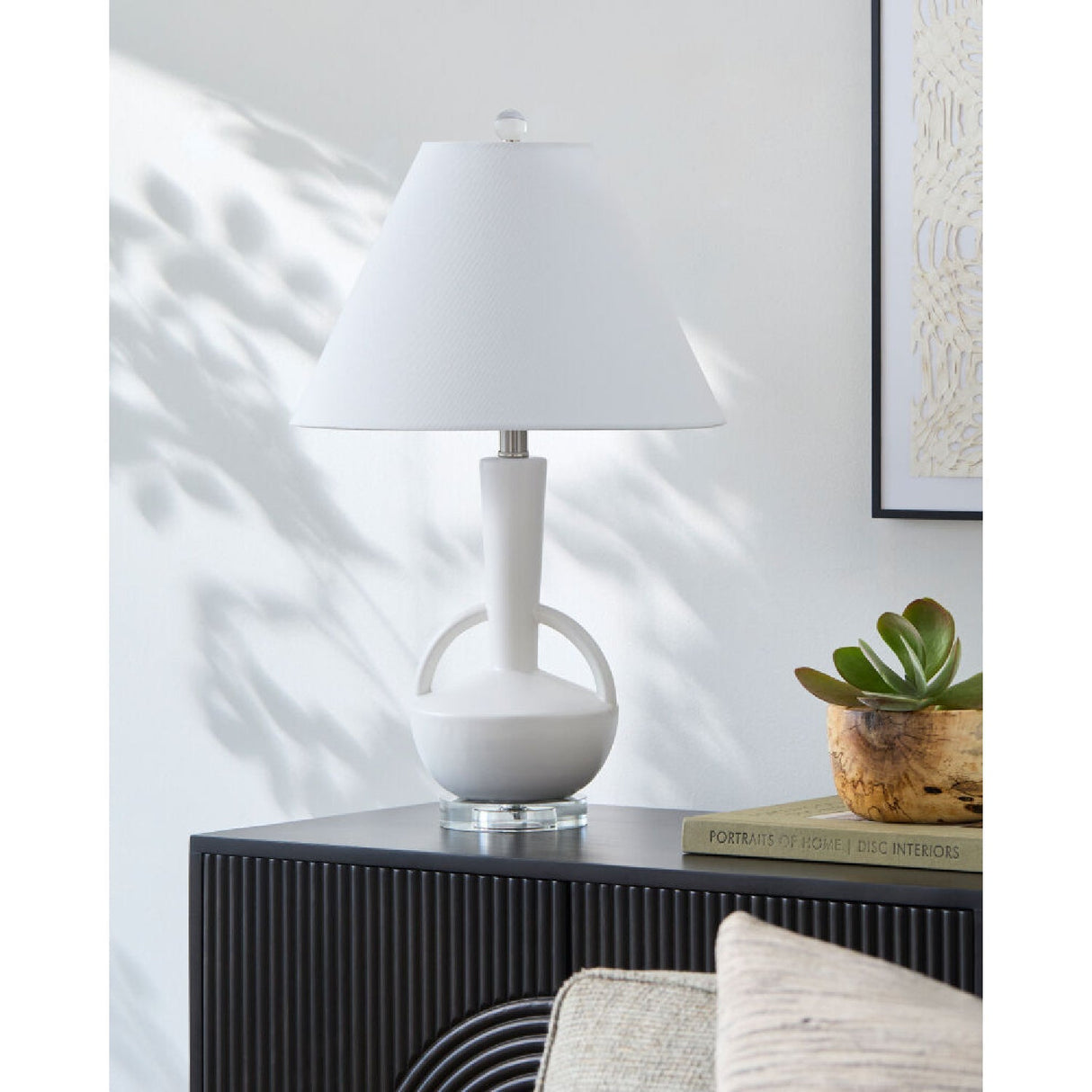 Modern European furniture - Empire Linen Ceramic Table Lamp - www.oroa.com