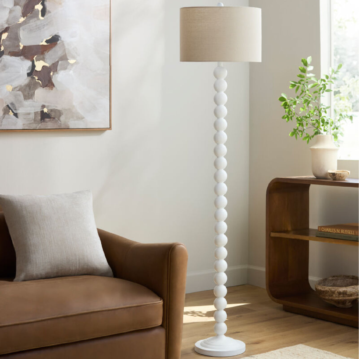 Painted White Accent Floor Lamp | Oroa.com