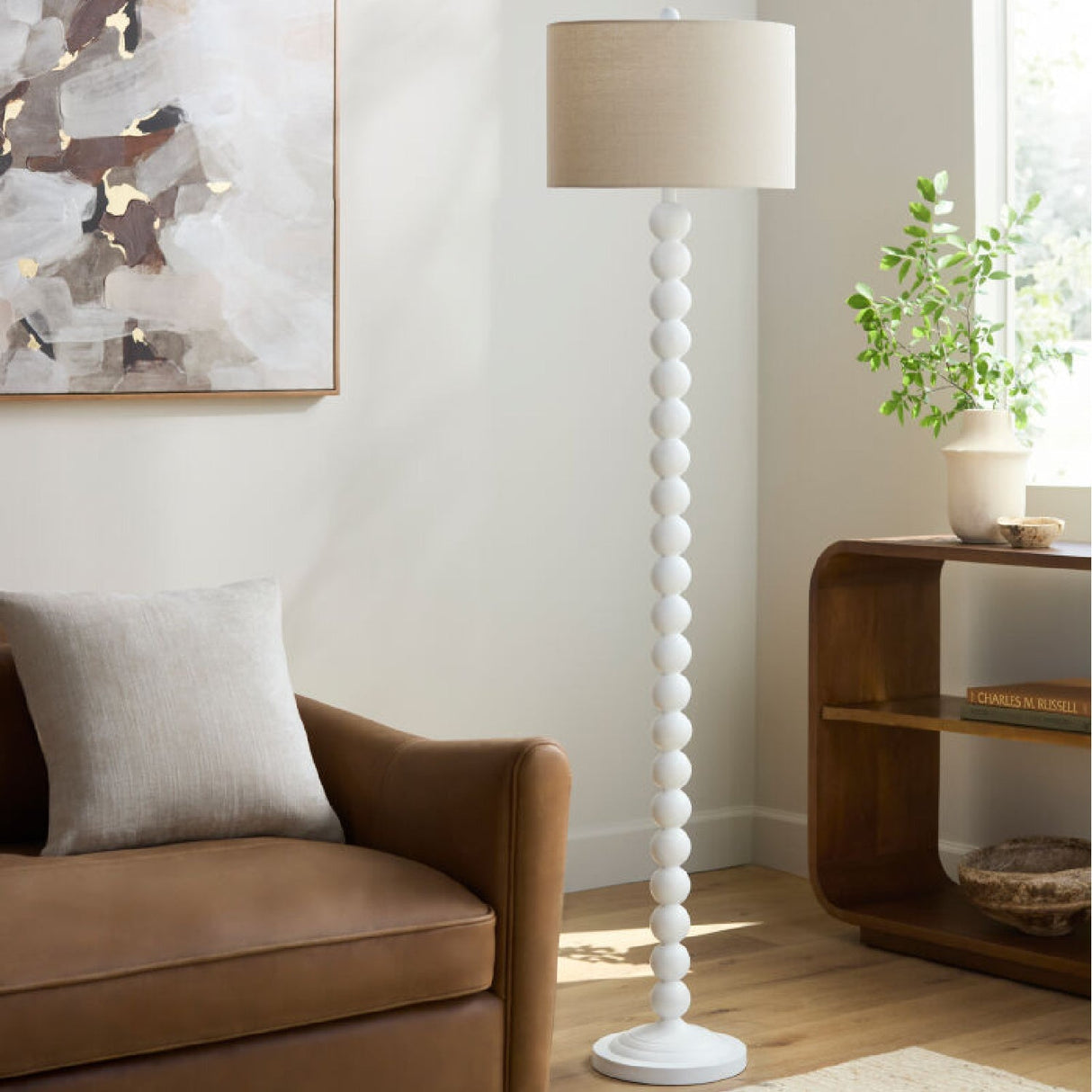 Modern European furniture - Painted White Accent Floor Lamp - www.oroa.com