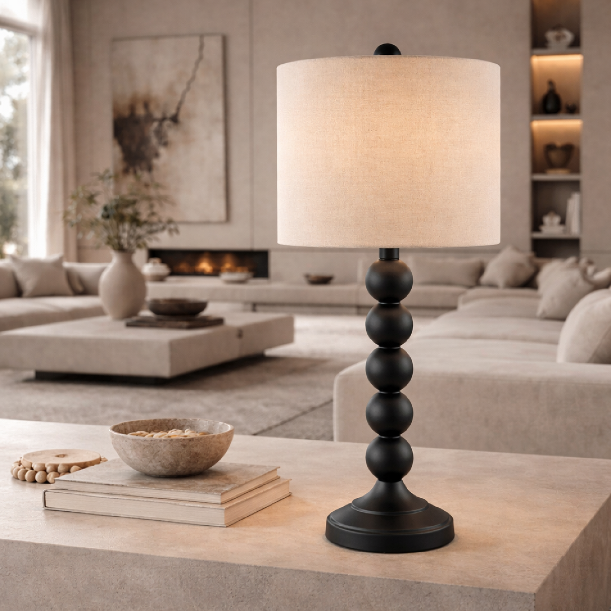 Modern European furniture - Stacked Spheres Accent Table Lamp L - www.oroa.com