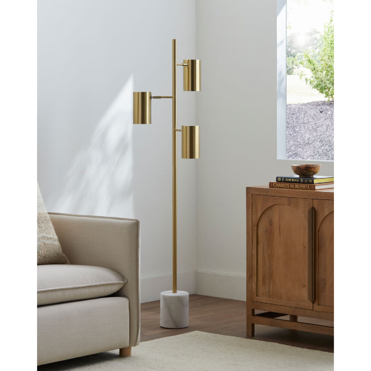 Gold 3-Light Accent Floor Lamp | Oroa.com