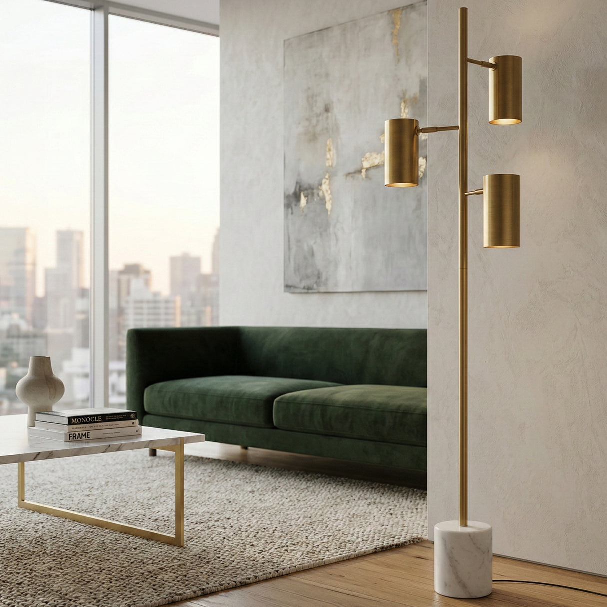 Gold 3-Light Accent Floor Lamp | Oroa.com