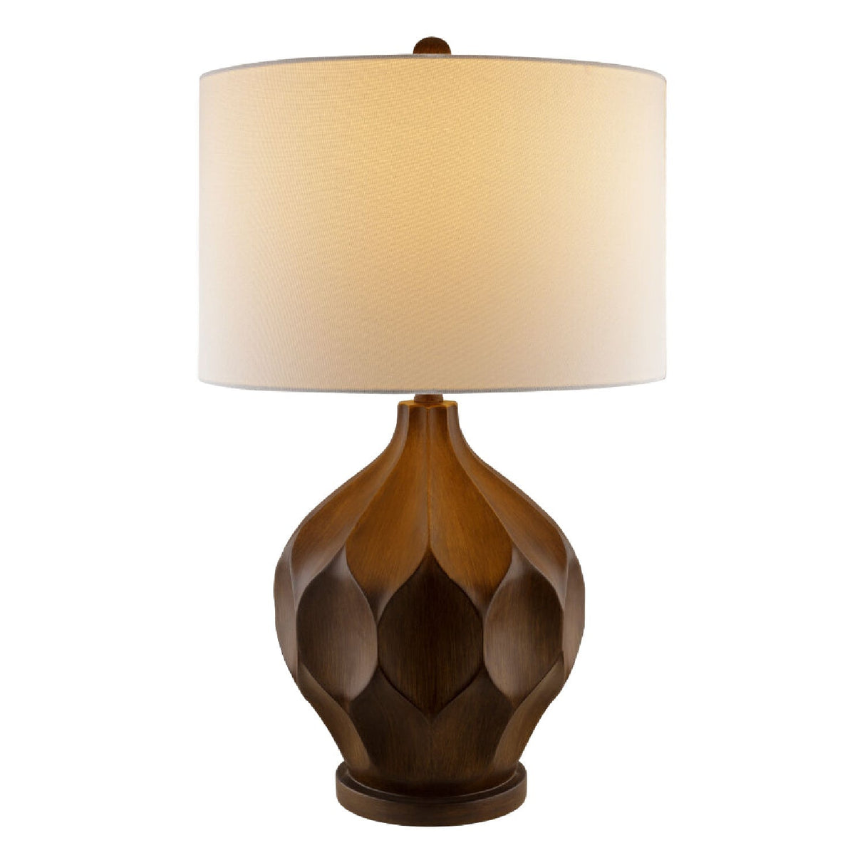 Modern European furniture - Brown Carved Accent Table Lamp - www.oroa.com